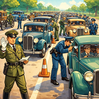 Полицейская проверка на старой дороге